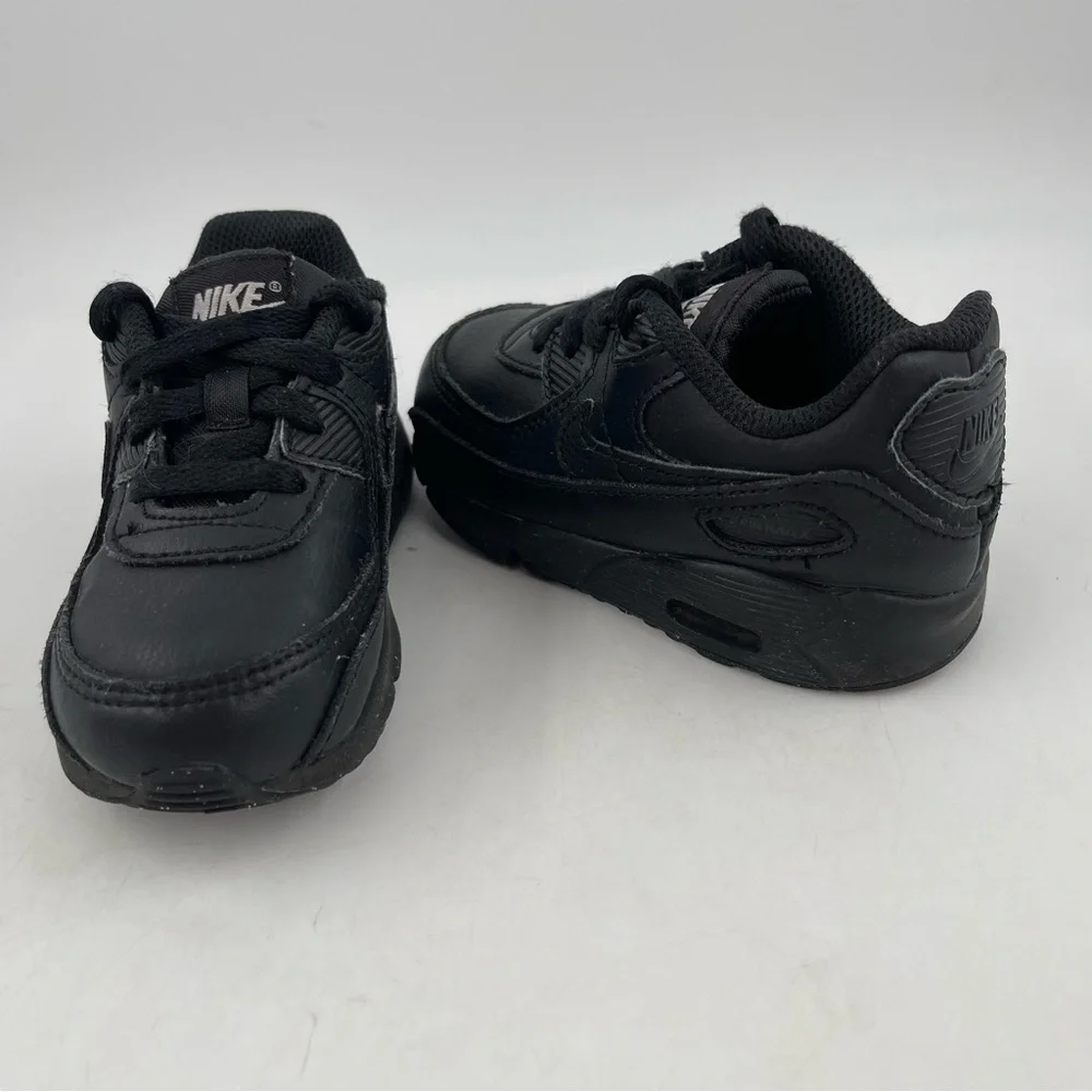Nike Infant Air Max 90 LTR Triple Black Casual Athletic Shoes - Size 7 C - Picture 9 of 11